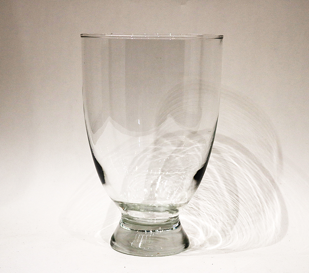 Vase, Glas 22 x 14,5 x 14,5